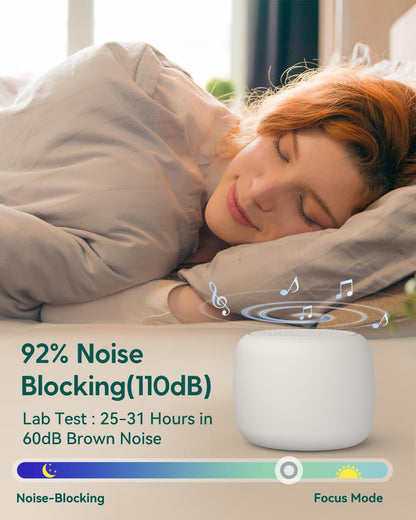 BABELIO White Noise Sound Machine 2-Pack – Pocket-Size, 15 Non-Looping Sounds, Timer & Memory