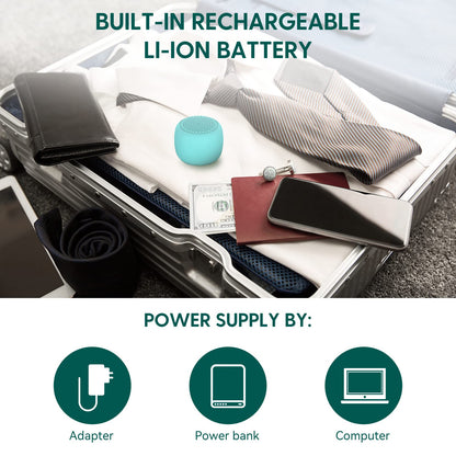 BABELIO White Noise Sound Machine – Pocket Cyan, 15 Non-Looping Sounds, Timer, Travel-Friendly