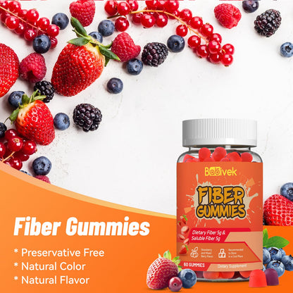 Babivek Fiber Gummies – Dietary Fiber for Digestive Health | Vegan, Gluten-Free, 60 Count