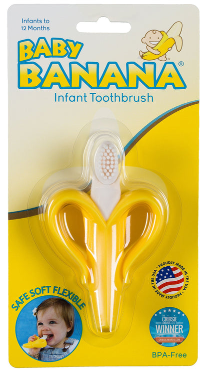 Baby Banana The Original Banana Brush – Made in USA, Toddler Toothbrush, Family-Owned