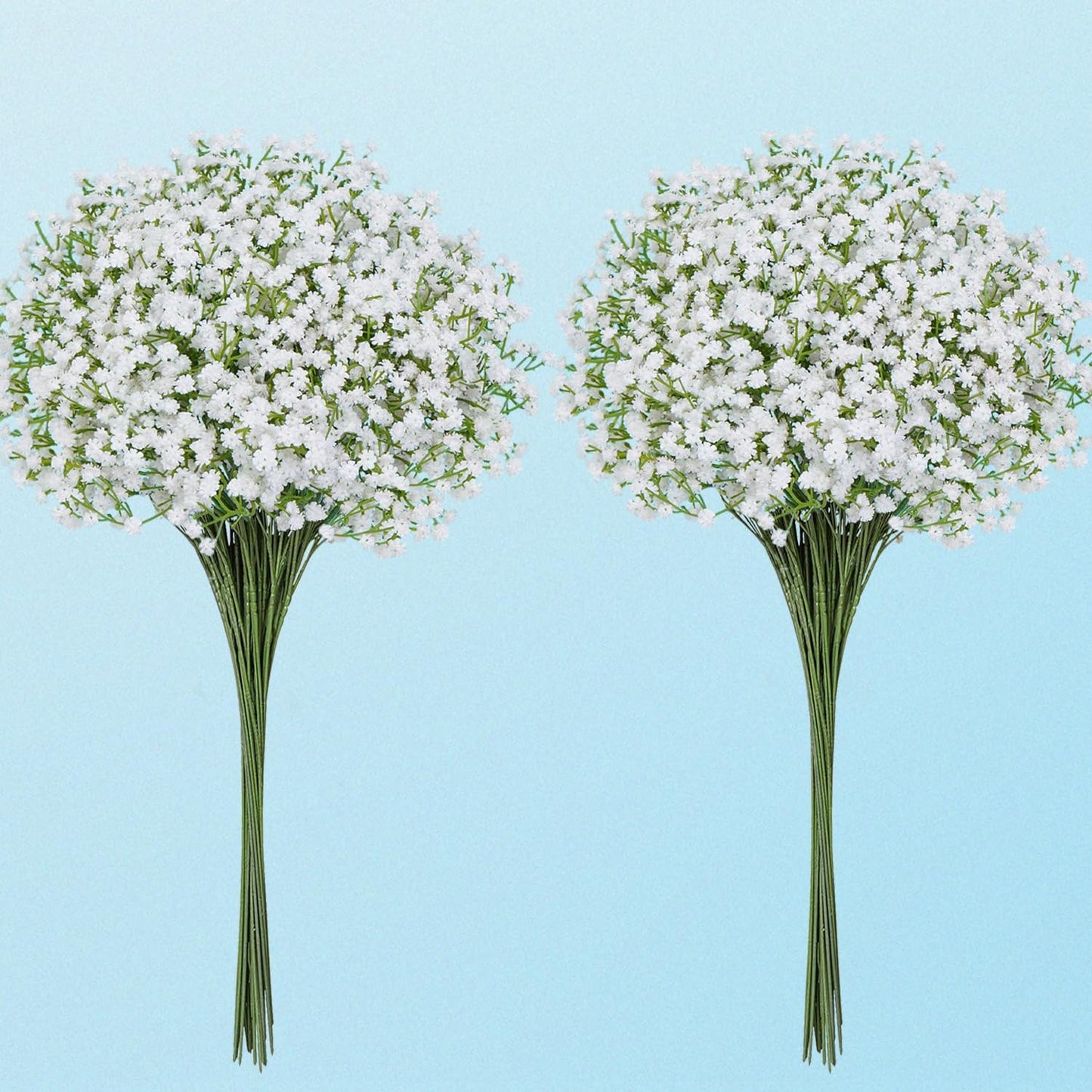 15 Pcs Baby's Breath Artificial Flowers – Real Touch White Gypsophila for Wedding Decor
