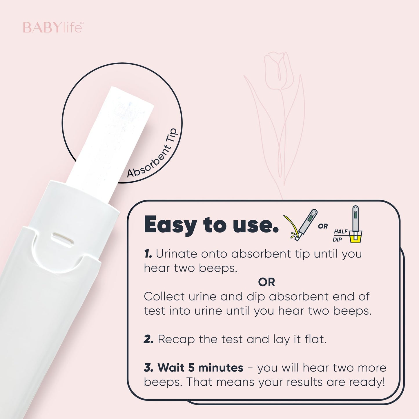 Baby Life Digital Pregnancy Test - Fast & Accurate Urine Detection - 1 Count