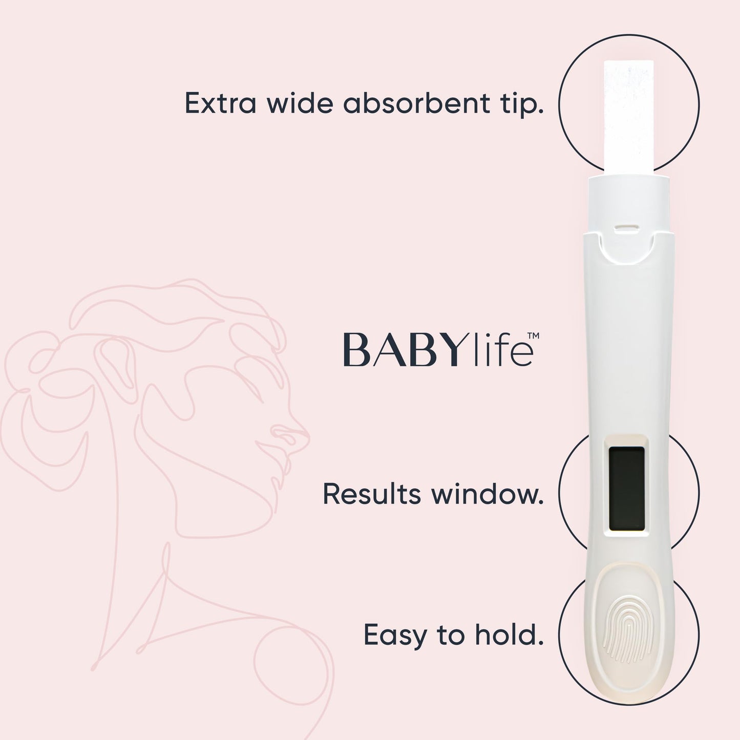 Baby Life Digital Pregnancy Test - Fast & Accurate Urine Detection - 1 Count