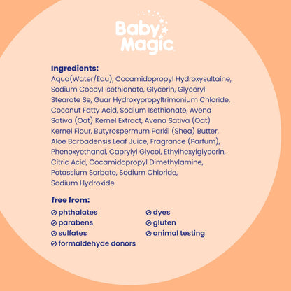 Baby Magic Delicate Wash 8.6 Fl Oz - Gentle Hypoallergenic Baby Wash