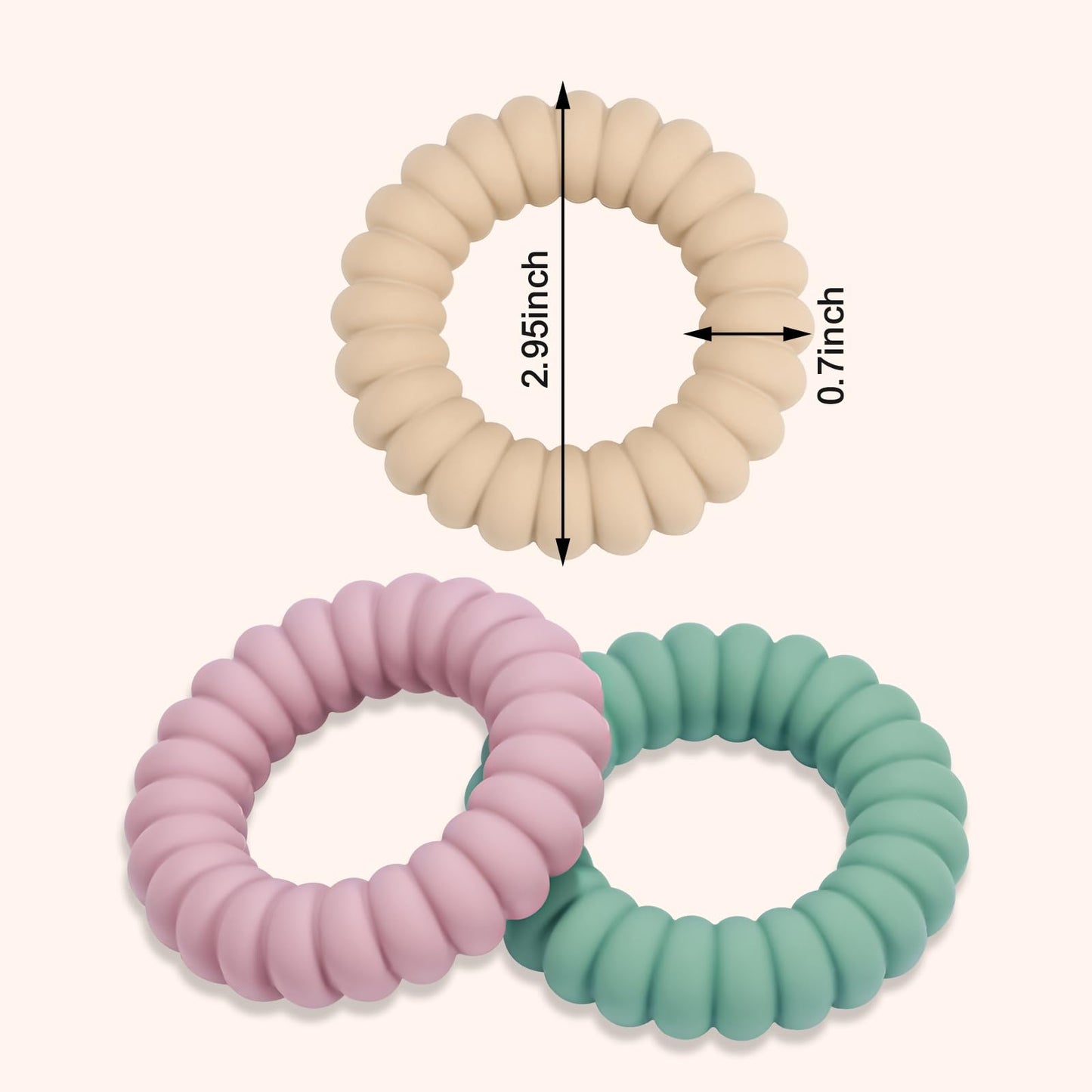 Baby Teether Toys - Silicone Teether Rings with Rattle (3 Pack)