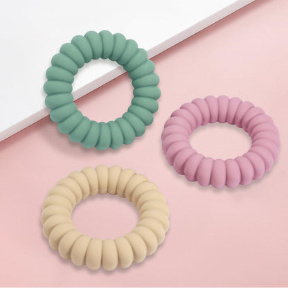 Baby Teether Toys - Silicone Teether Rings with Rattle (3 Pack)