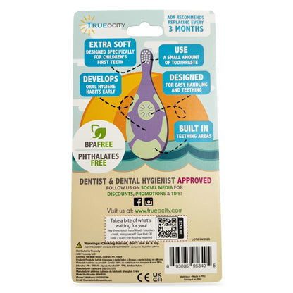 Baby Toothbrush 12+ Months - Toddler Soft Bristles 4-Pack (Multi-Color)