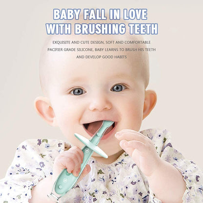 Baby Toothbrush with Suction Base - 2 Pack | Soft Silicone