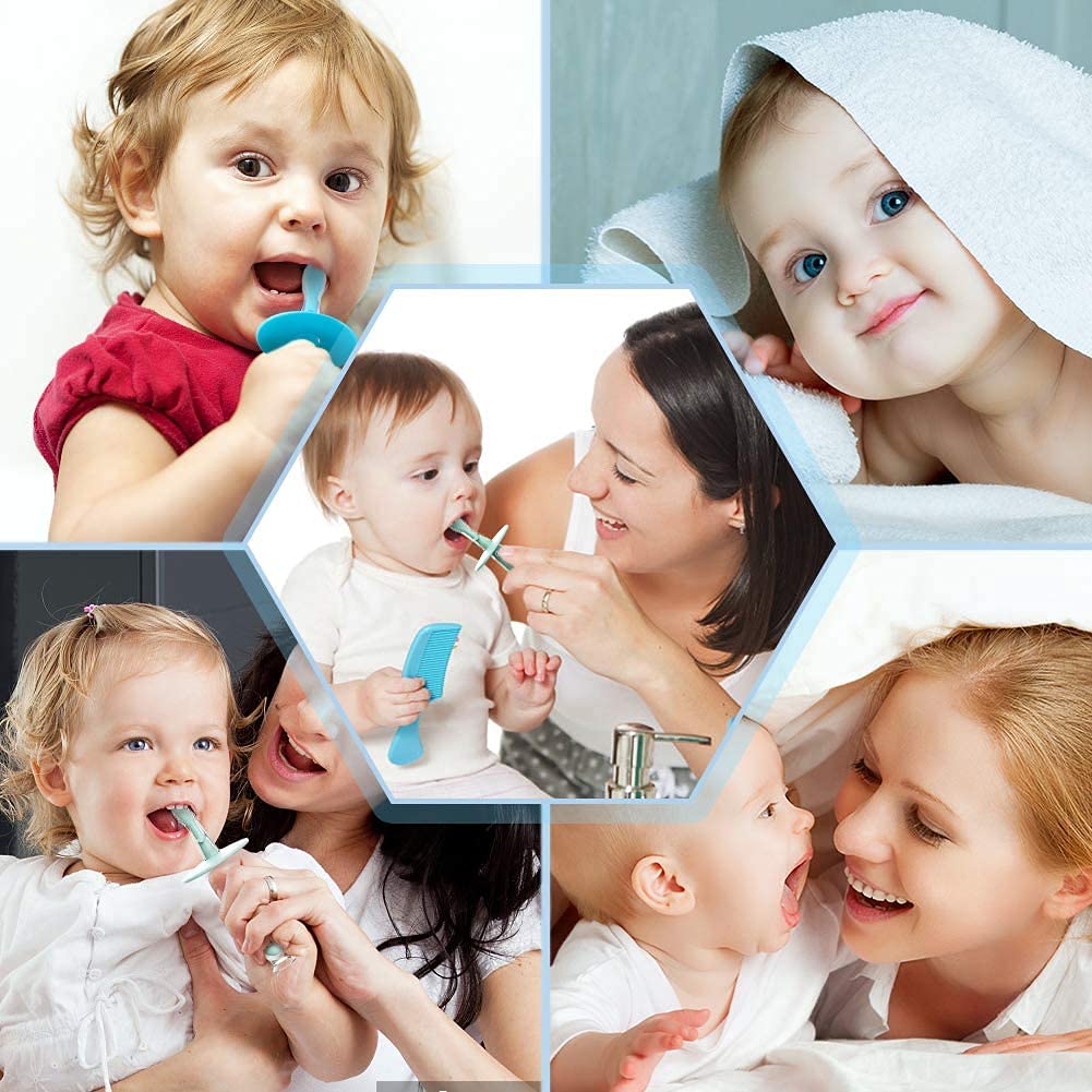 Baby Toothbrush with Suction Base - 2 Pack | Soft Silicone