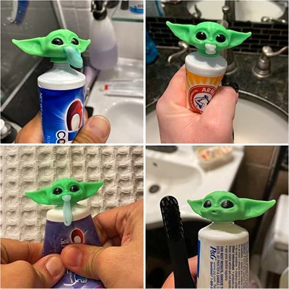 Baby Yoda Toothpaste Cap – Yoda Topper & Dispenser for Kids & Adults | Fun Bath Decor