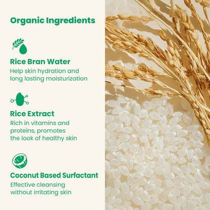BabyCaptain Vegan Rice Baby Wash 13.52 oz – Tear-Free 2-in-1 Shampoo & Body for Newborns, Plant-Based Korean Skincare