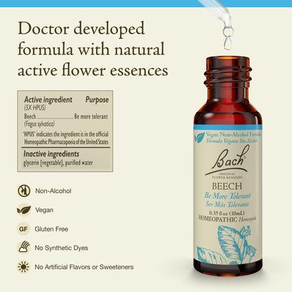 Bach Beech (Non-Alcohol) - Be More Tolerant - Homeopathic Flower Remedy