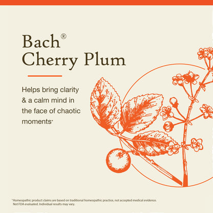 Bach Cherry Plum Non-Alcohol Formula - Be in Control | Natural Flower Remedies 10mL Dropper