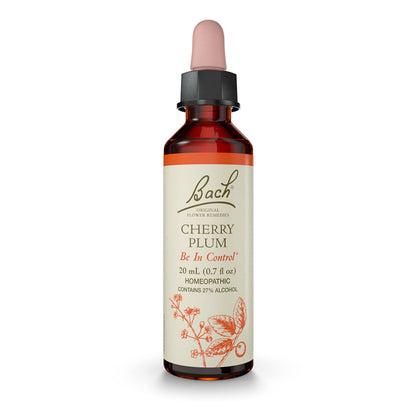 Bach Cherry Plum Original Flower Remedy – Be in Control, 20mL Dropper, Vegan