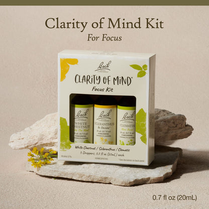 Bach Original Flower Remedies Clarity of Mind Kit – Focus & Mindfulness (3 x 20mL Droppers)