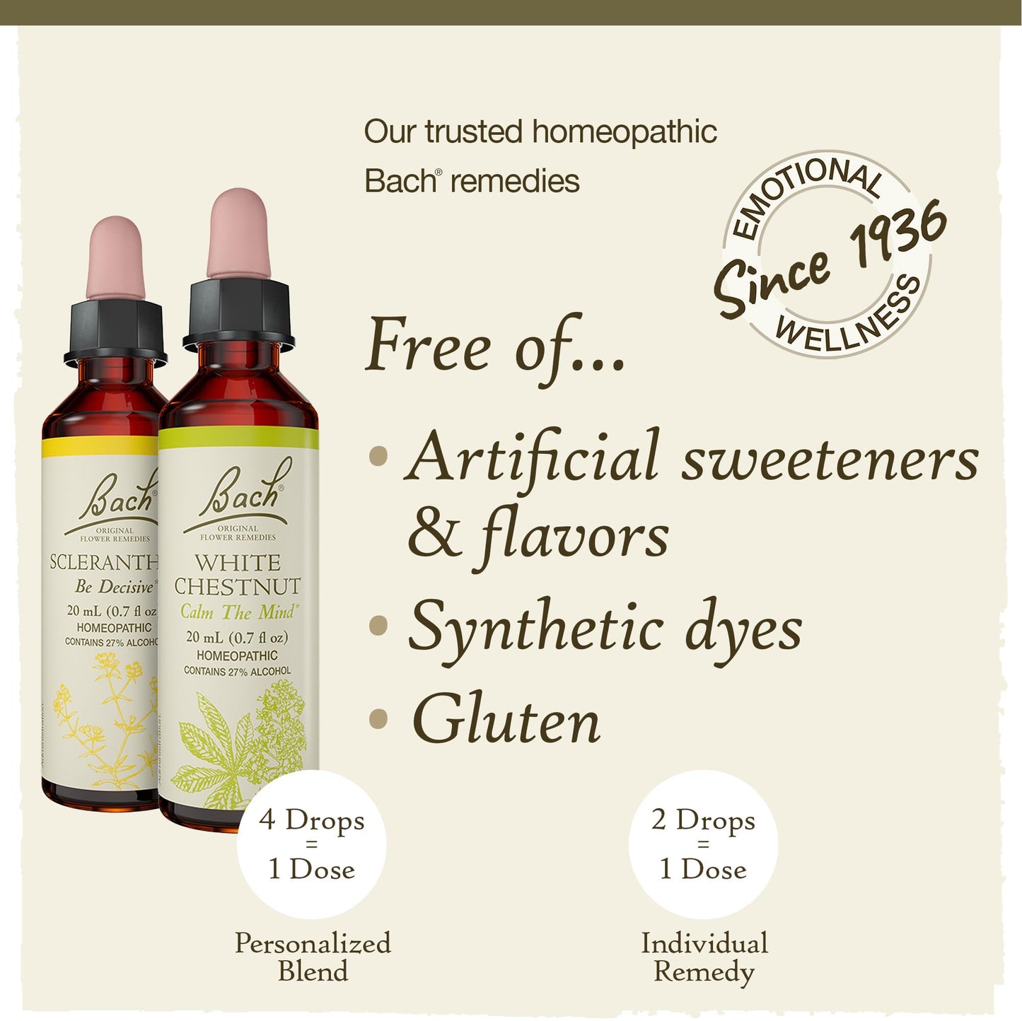 Bach Original Flower Remedies Clarity of Mind Kit – Focus & Mindfulness (3 x 20mL Droppers)