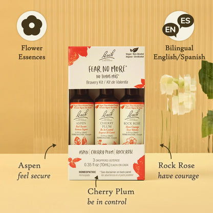 Bach Original Flower Remedies – Fear No More Trio Kit (Non-Alcohol, Vegan) 3 x 10mL