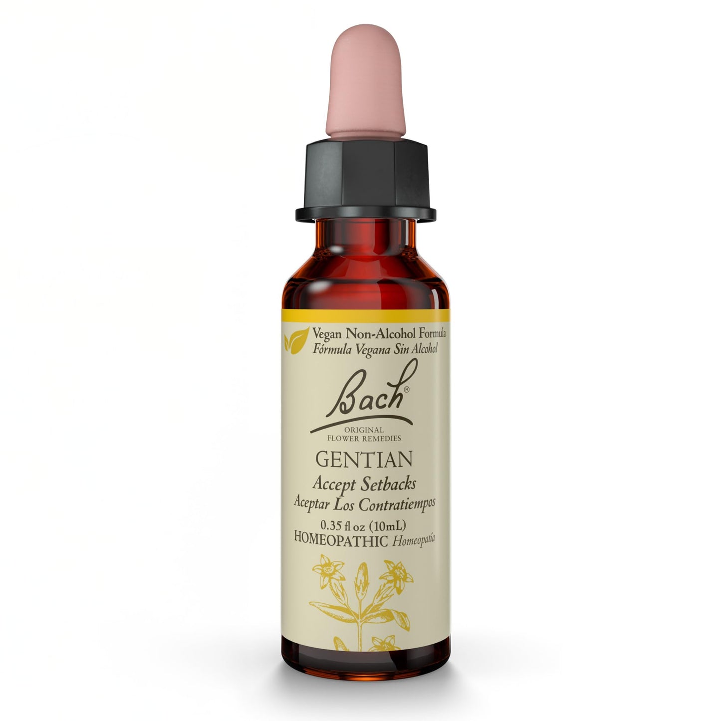 Bach Gentian (Non-Alcohol Formula) - Accept Setbacks | Emotional Balance | Vegan, Gluten Free, Sugar Free - 10mL Dropper