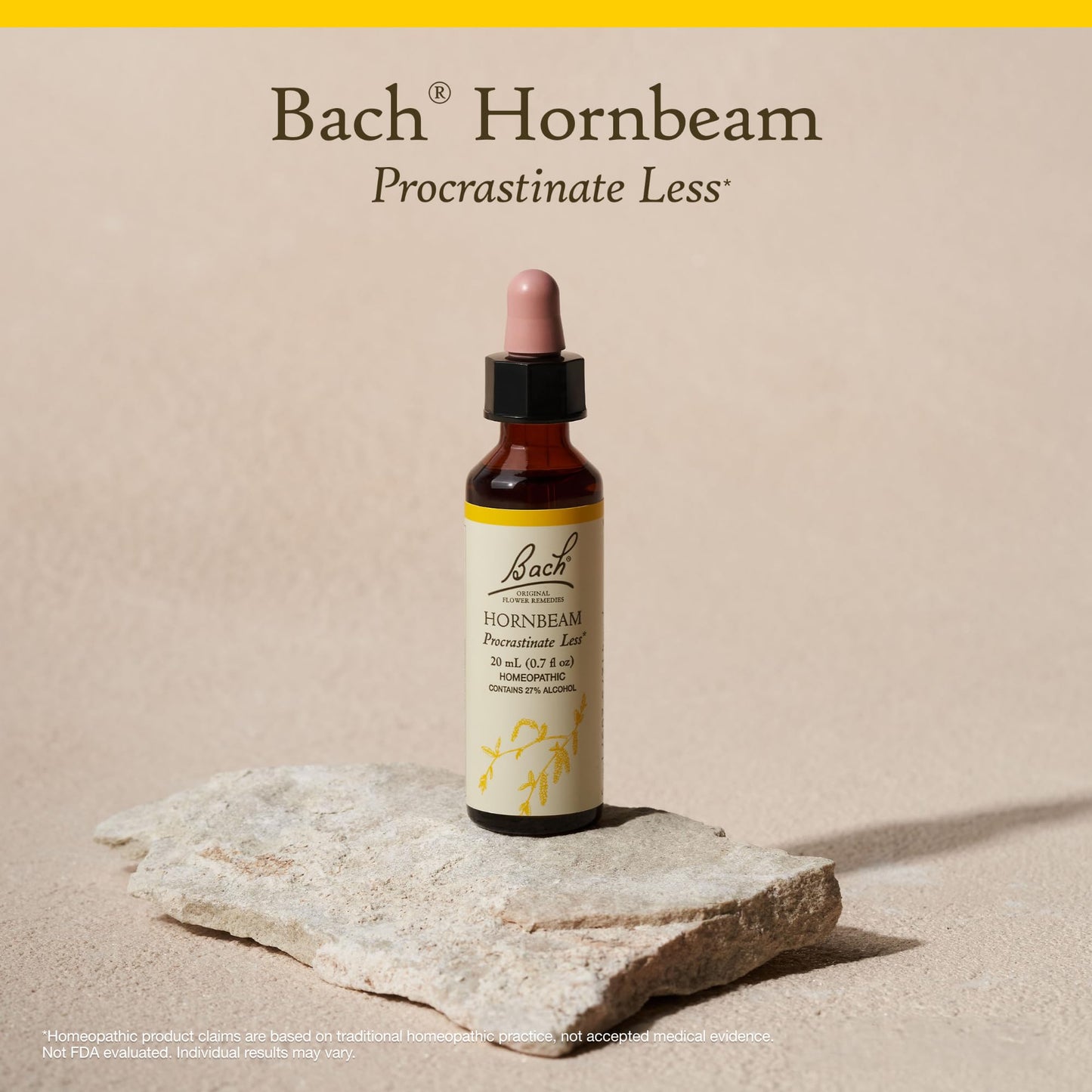 Bach Hornbeam Procrastinate Less – Natural Flower Remedy | 20mL Dropper | Vegan, Gluten Free