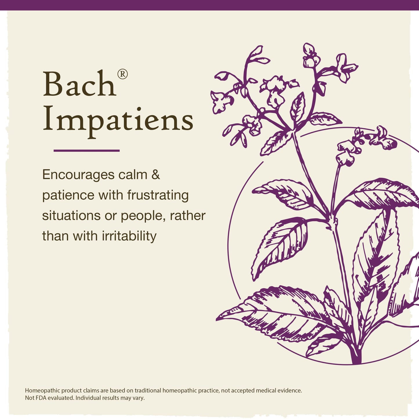 Bach Impatiens Have Patience – Original Flower Remedies (20mL Dropper) | Vegan, Gluten Free, Sugar Free