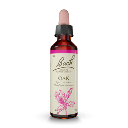 Bach Original Flower Remedies Oak - Restore Endurance | 20mL Dropper | Vegan, Gluten Free, Sugar Free