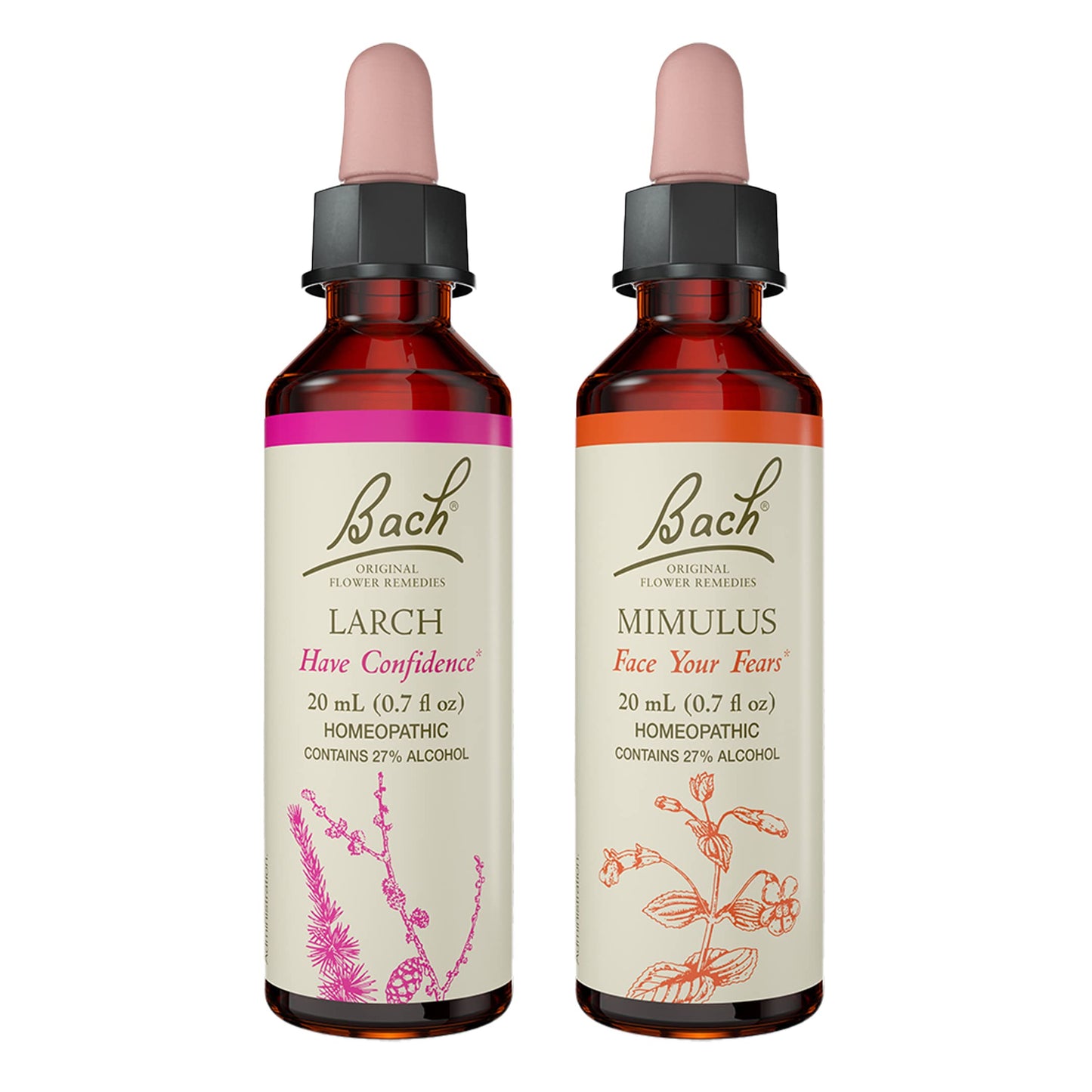 Bach Original Flower Remedies 2-Pack – Have Confidence (Mimulus & Larch) 20mL Dropper x2 | Vegan