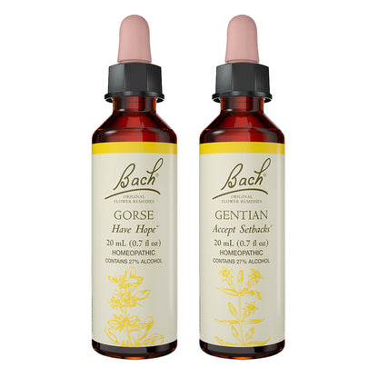 Bach Original Flower Remedies 2-Pack Be Optimistic Gentian & Gorse 20mL Dropper x2 | Vegan