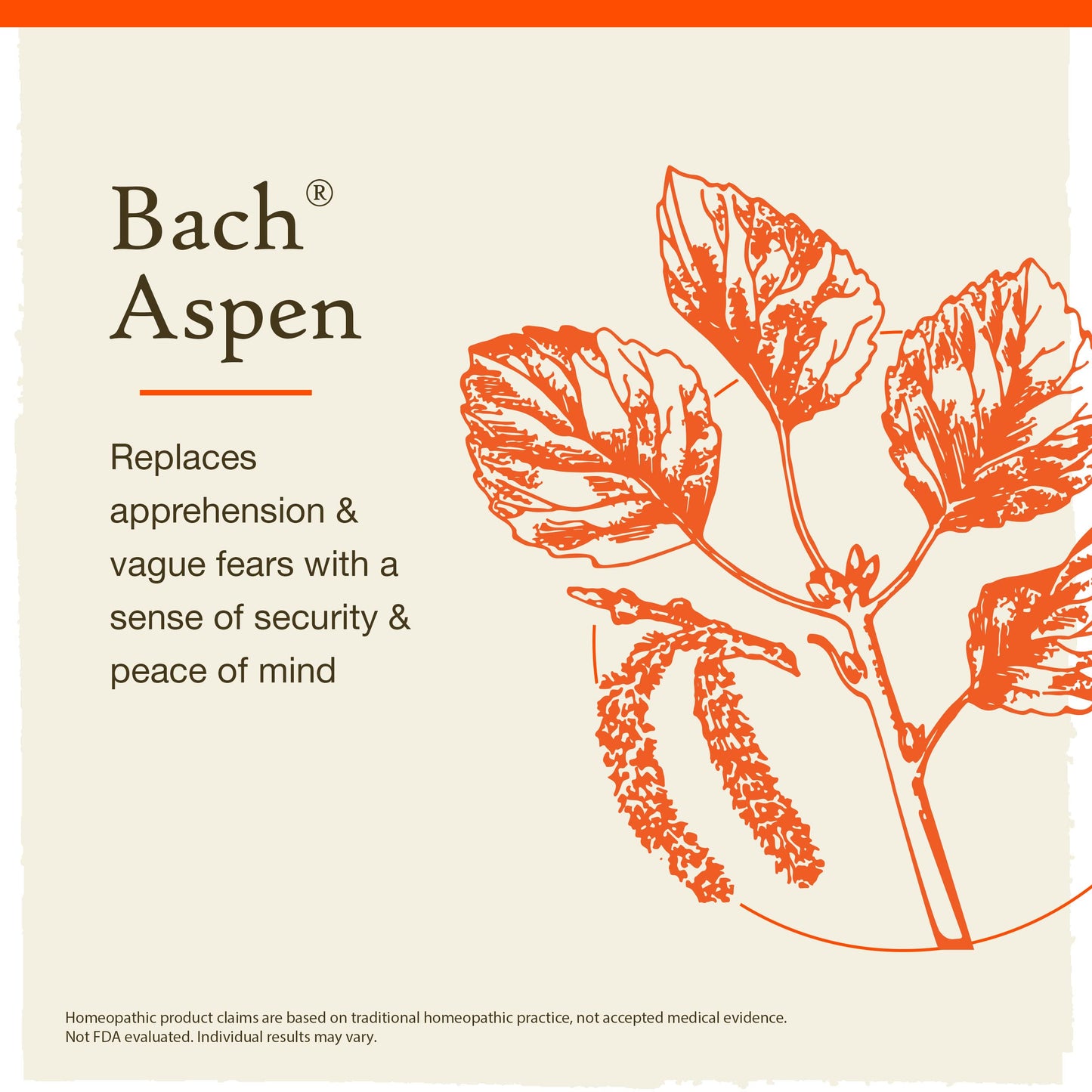 Bach Aspen Original Flower Remedy – Feel Secure, Emotional Balance (20mL)