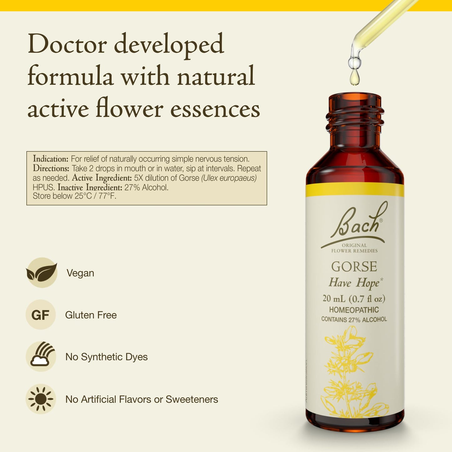 Bach Original Flower Remedies: Gorse - Have Hope (20mL Dropper)