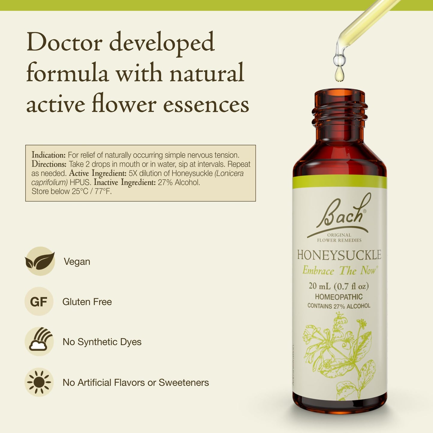Bach Original Flower Remedies Honeysuckle – Emotional Balance (20mL)