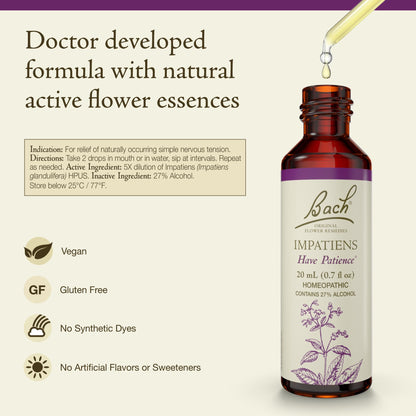 Bach Original Flower Remedies Impatiens – Have Patience, 20mL Dropper