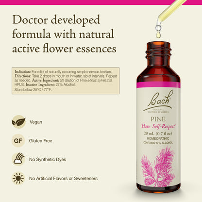 Bach Pine Flower Remedy – Have Self-Respect | Emotional Balance 20mL