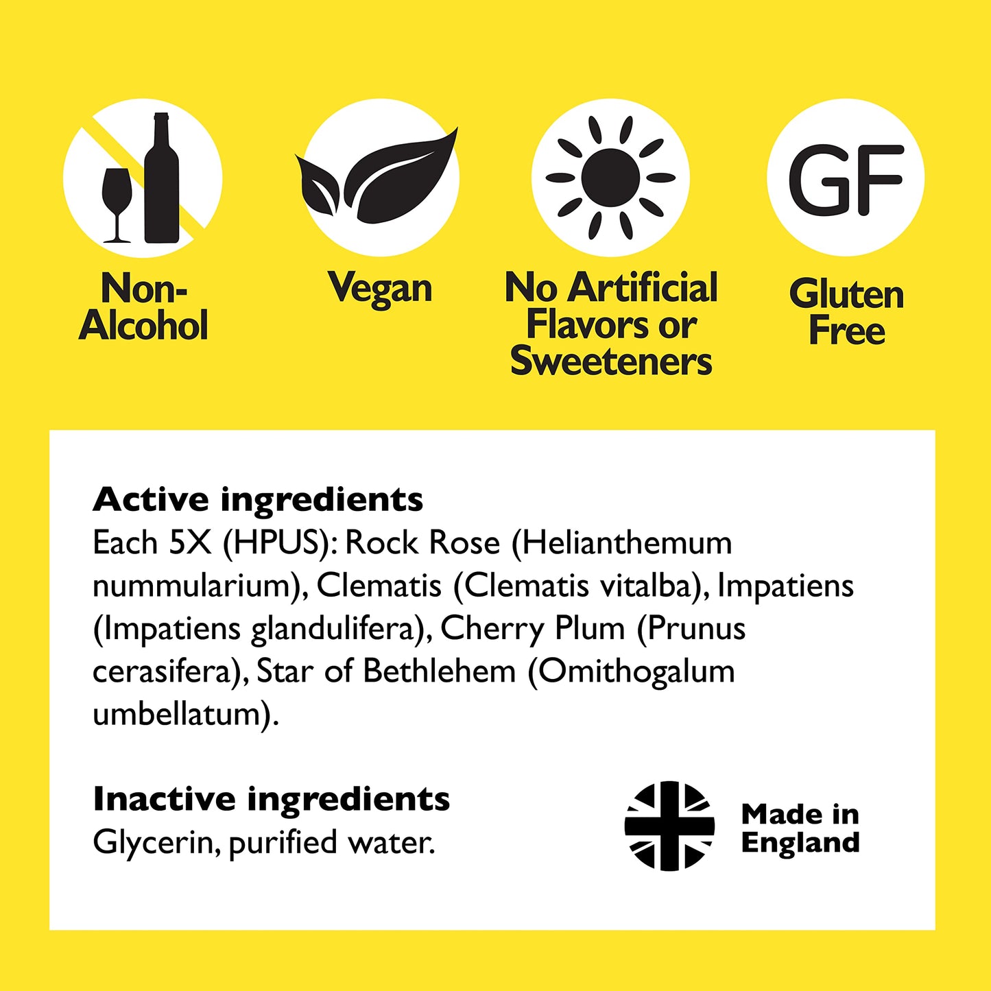 RESCUE Bach Remedy Dropper 20mL - Natural Stress Relief, Homeopathic Flower Essence, Vegan, Gluten & Sugar-Free, Non-Alcohol Formula