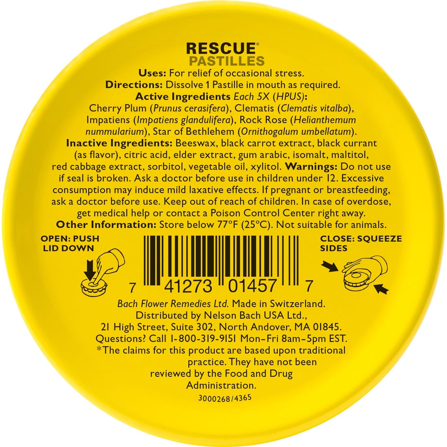 Bach Rescue Remedy Pastilles Black Currant 1.7 oz (2 Pack)