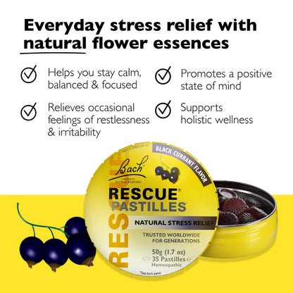 Bach RESCUE PASTILLES - Black Currant Flavor (35 Count)