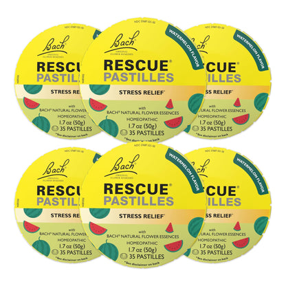 Bach RESCUE PASTILLES Watermelon – 6 Pack | Stress Relief Lozenges