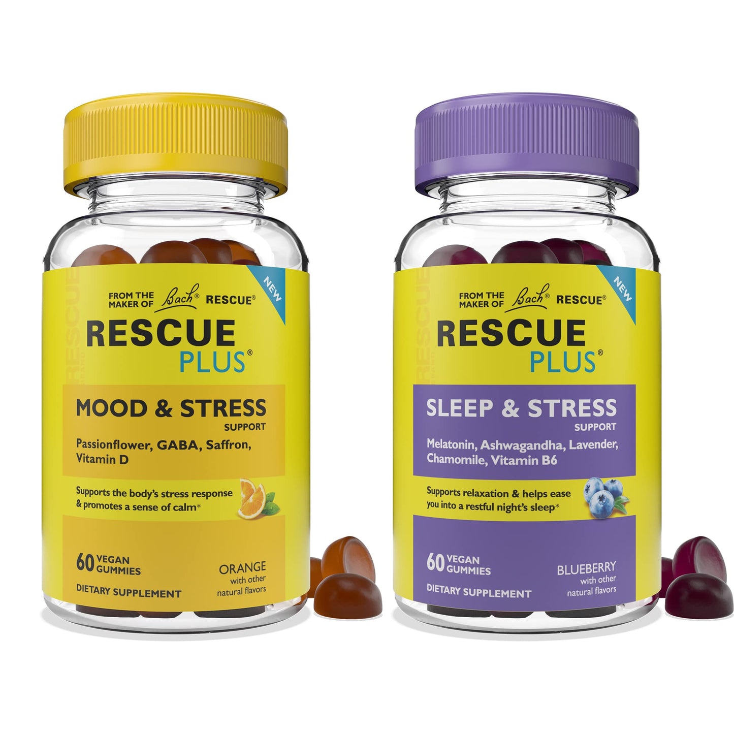 Bach RESCUE Plus Gummy Day & Night Bundle – 2 x 60 Count