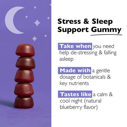 BACH RESCUE PLUS Sleep & Stress Gummies – 60 Count, 1 mg Melatonin, Vegan