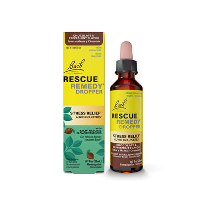 Bach RESCUE Remedy Chocolate Peppermint Flavor 20mL – Stress Relief Homeopathic