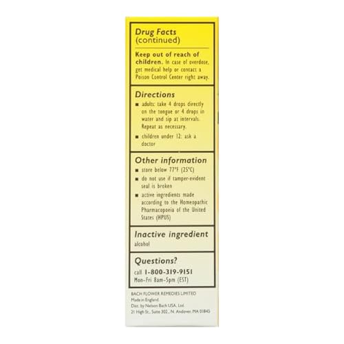 Bach Rescue Remedy Dropper 20mL – Natural Stress Relief, Homeopathic, Vegan, Gluten-Free & Non-Habit Forming