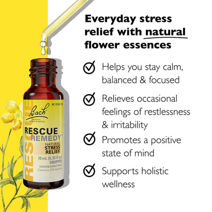 Bach RESCUE Remedy Dropper – 2 Pack, 10mL | Natural Stress Relief