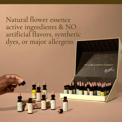 Bach Original Flower Remedies Full Set (Non-Alcohol) - 38 + 2 Rescue Remedy, 40 Droppers