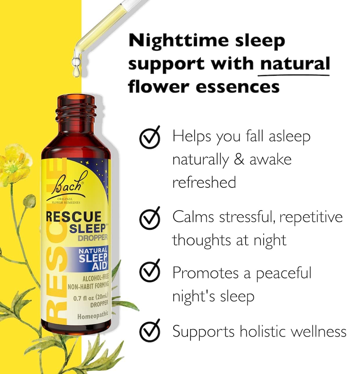 RESCUE Stress Relief & Sleep Bundle (Non-Alcohol) – Bach Remedy Dropper 20mL 2-Pack