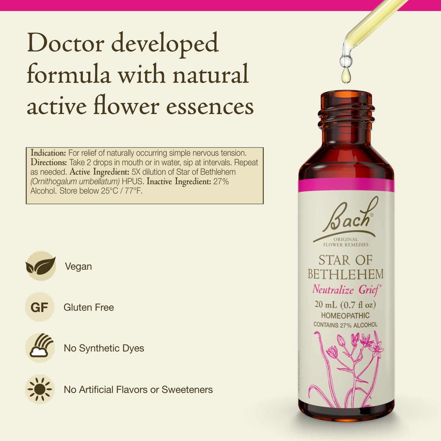 Bach Original Flower Remedies: Star of Bethlehem - Neutralize Grief - 20mL Dropper