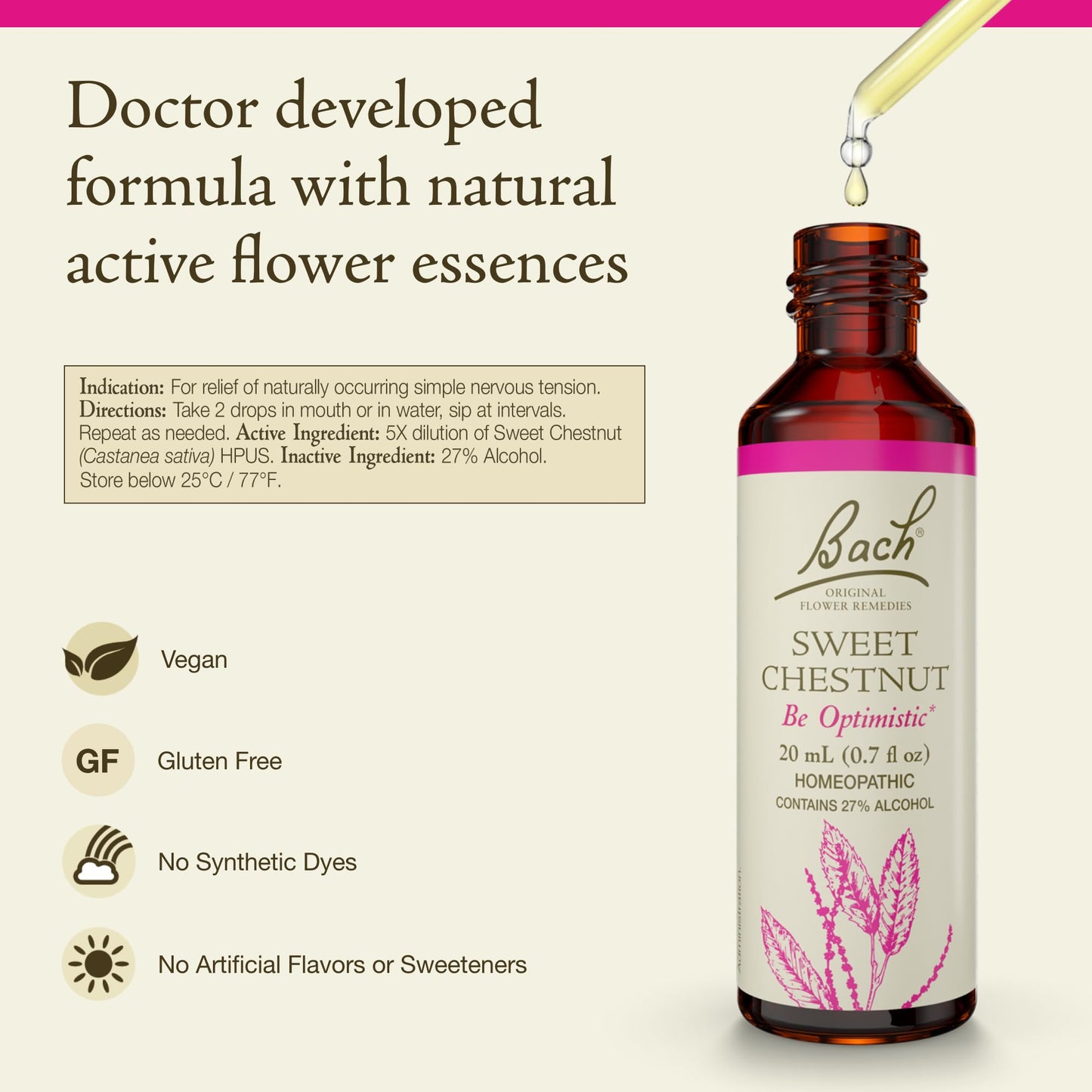 Bach Original Flower Remedies Sweet Chestnut - Be Optimistic (20mL Dropper)