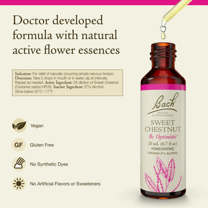 Bach Original Flower Remedies Sweet Chestnut - Be Optimistic (20mL Dropper)