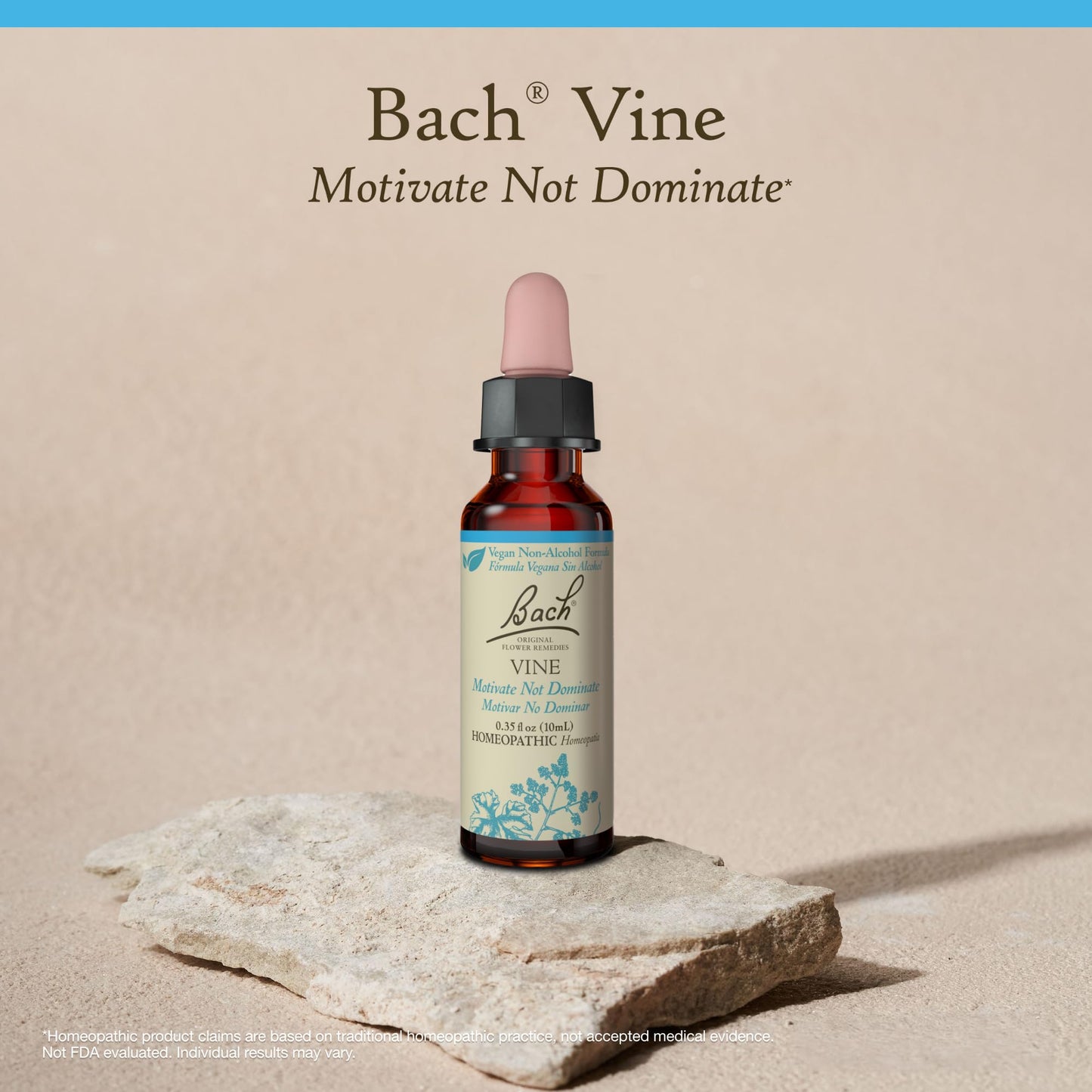 Bach Vine Flower Remedy (Non-Alcohol) - Motivate Not Dominate | Emotional Balance | 10mL Dropper | Vegan, Gluten Free, Sugar Free