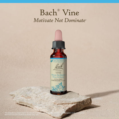 Bach Vine Flower Remedy (Non-Alcohol) - Motivate Not Dominate | Emotional Balance | 10mL Dropper | Vegan, Gluten Free, Sugar Free