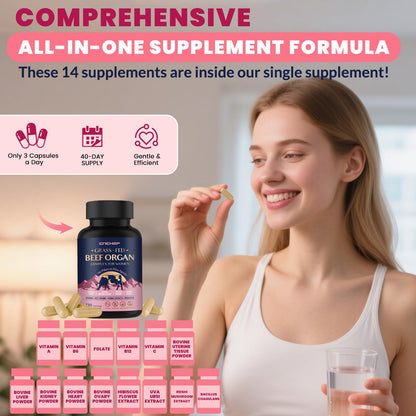 Beef Organ Supplement for Women – Grass-Fed Offal Blend, Hormone Balance & Energy
