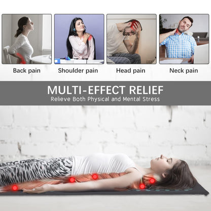 Extra Long Yoga Acupressure Mat Set with Magnetic Points – Full-Body Massage Pillow for Neck & Back Pain Relief (Grey)